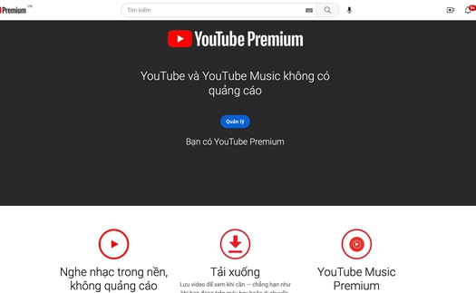 YouTube chính thức thu phí xem video không quảng cáo tại Việt Nam