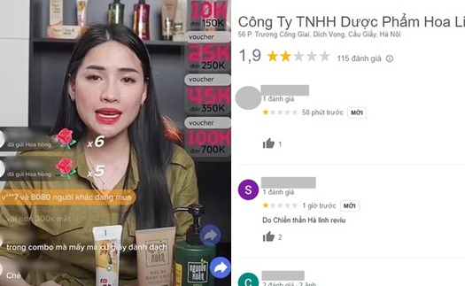 Dược phẩm Hoa Linh "lao đao" vì chiến thần Hà Linh: Hứng chịu 1 sao, tràn ngập lời khó nghe