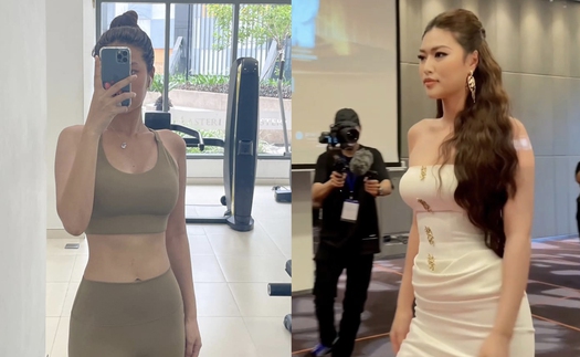 Hoa hậu Thiên Ân zoom cận vóc dáng 'căng đét' hậu bị chê 'body trồi sụt, catwalk nặng nề'