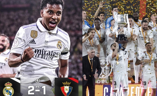 Rodrygo hóa người hùng với cú đúp ấn tượng, Real Madrid vô địch cúp nhà vua Tây Ban Nha