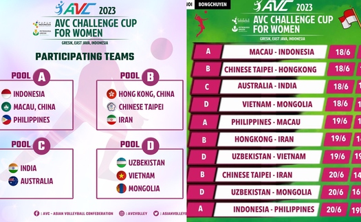 Xem trực tiếp bóng chuyền AVC Challenge Cup 2023 ở đâu, kênh VTV có trực tiếp?