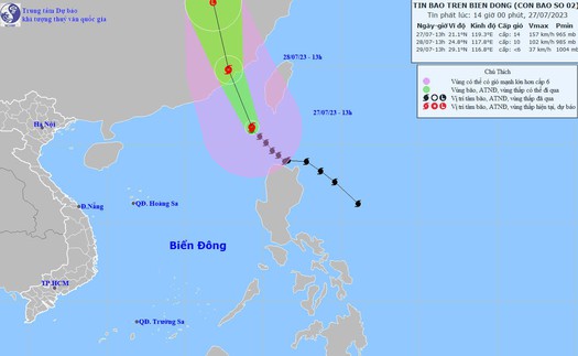 Tin bão trên Biển Đông (cơn bão số 2)