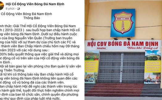 Hội CĐV bóng đá Nam Định thông báo giải thể, người hâm mộ cay đắng, tiếc nuối