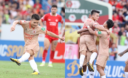 Quang Hải ghi bàn đầu tiên sau 10 tháng 'tịt ngòi', CAHN sáng cửa vô địch V-League 