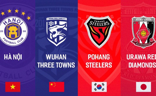 Kết quả bốc thăm Cúp C1 châu Á: Hà Nội FC cùng bảng Pohang Steelers, Wuhan và Urawa Red Diamonds