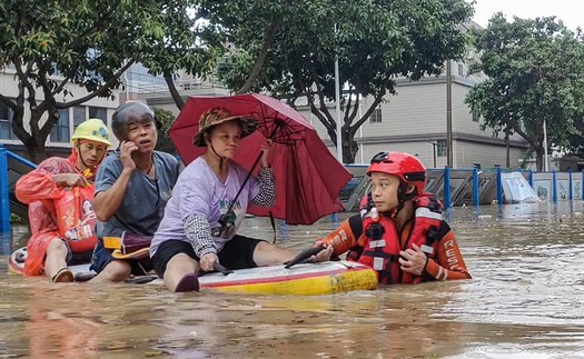 Mưa bão nhiệt đới tiếp tục gây ảnh hưởng tại Trung Quốc