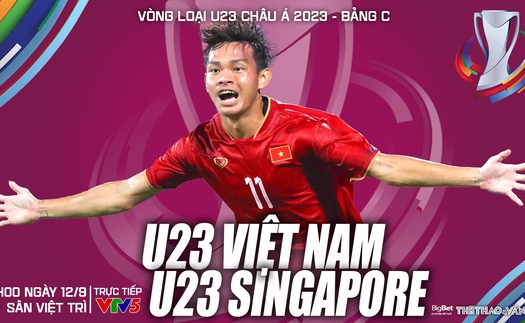 Nhận định bóng đá U23 Việt Nam vs Singapore (19h00, 12/9), vòng loại U23 châu Á 