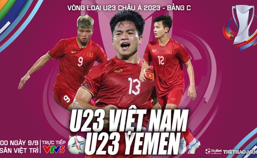 Nhận định bóng đá U23 Việt Nam vs U23 Yemen, vòng loại U23 châu Á (19h hôm nay)