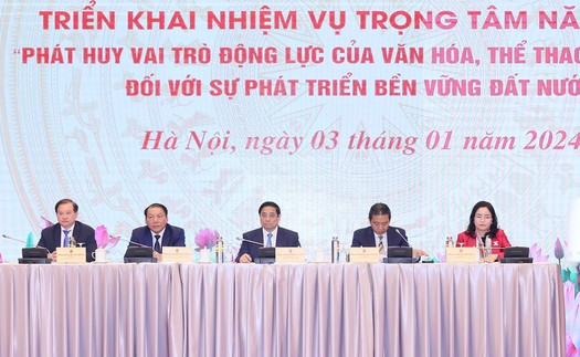 Thủ tướng dự Hội nghị triển khai nhiệm vụ năm 2024 của ngành Văn hoá, Thể thao và Du lịch