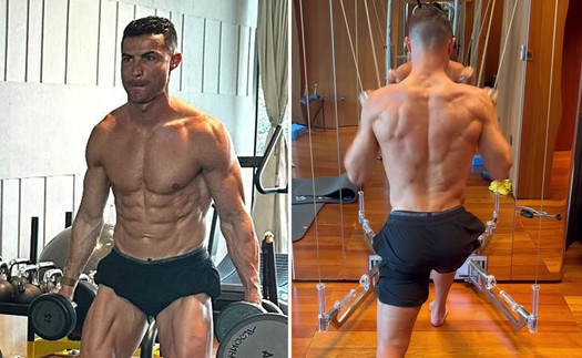 Ronaldo ở tuổi 38 vẫn cởi trần tập gym trong kỳ nghỉ đông, khoe cơ bụng khiến nhiều trai đẹp cũng phải trầm trồ