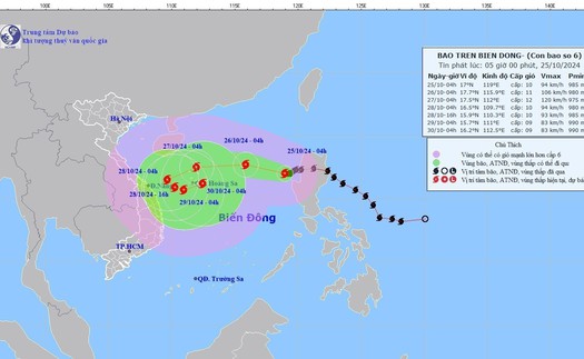 Tin bão trên biển Đông (Cơn bão số 6)