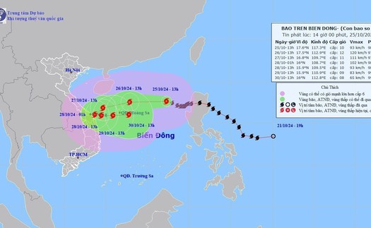 Bão số 6 gây mưa lớn ở khu vực miền Trung