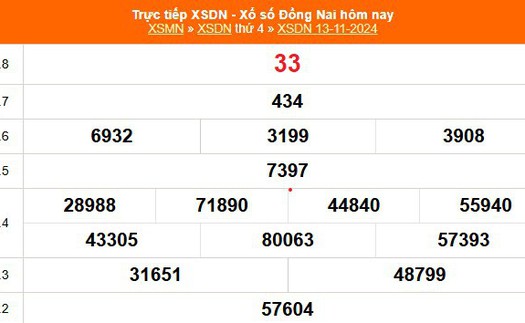 XSDN 13/11 - Kết quả xổ số Đồng Nai hôm nay 13/11/2024 - Trực tiếp XSDN ngày 13 tháng 11