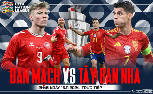 Nhận định, soi tỷ lệ Đan Mạch vs Tây Ban Nha (2h45, 16/11), vòng bảng Nations League