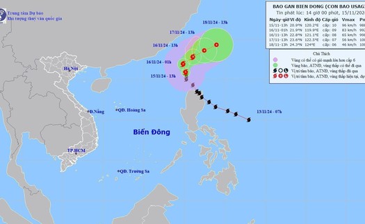 Thời tiết ngày 16/11: Bão Usagi gây gió giật cấp 11, xuất hiện bão Man-yi