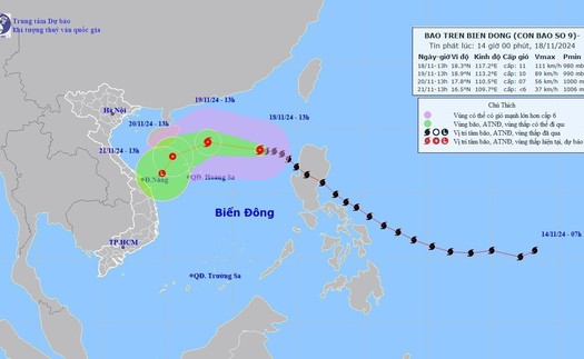 Ứng phó bão số 9: Quảng Ninh đến Bình Thuận theo dõi chặt chẽ diễn biến bão