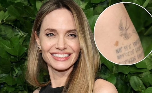 Angelina Jolie khoe hình xăm mới trên cánh tay mang ý nghĩa về sự gắn kết gia đình