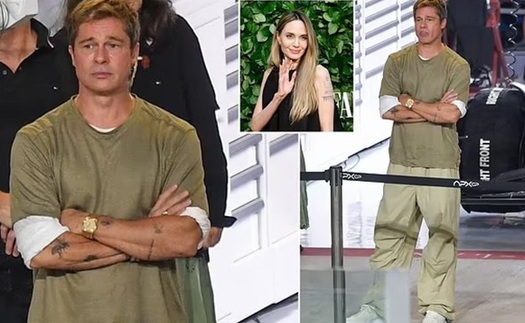 Brad Pitt lộ hình xăm mới trên phim trường "F1", Angelina Jolie gây chú ý với hình xăm chim độc đáo