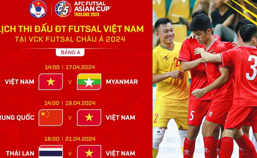 Lịch thi đấu futsal châu Á 2024 - Lịch thi đấu futsal Việt Nam