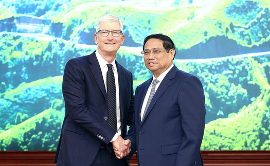 Thủ tướng Phạm Minh Chính tiếp Giám đốc điều hành Tập đoàn Apple Tim Cook