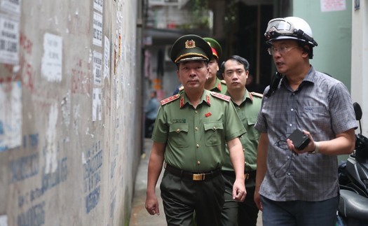 Vụ cháy tại Cầu Giấy, Hà Nội: Lãnh đạo Bộ Công an và Thành ủy Hà Nội trực tiếp kiểm tra chỉ đạo