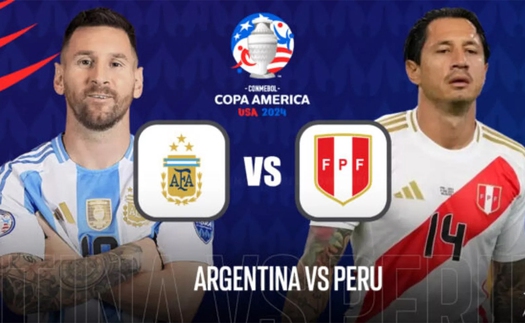 Link xem trực tiếp bóng đá Argentina vs Peru, Copa America 2024