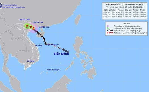 Bão số 2 suy yếu thành áp thấp nhiệt đới