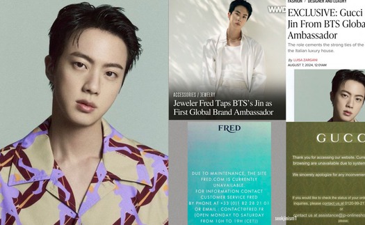 Trang web của Gucci bị sập sau khi thông báo Jin BTS trở thành Đại sứ toàn cầu