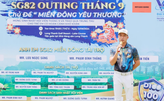 Giải Golf 'Miền đông yêu thương' của CLB Golf SG82: Đoàn kết và chia sẻ trong mùa trung thu