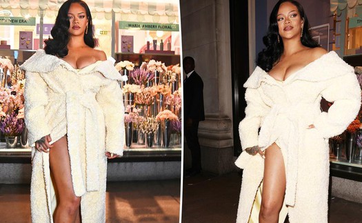 Rihanna cực kỳ gợi cảm trong chiếc choàng tắm mang thương hiệu của mình