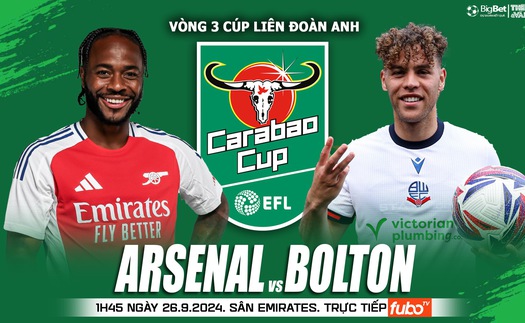 Nhận định, soi tỷ lệ Arsenal vs Bolton (1h45, 26/9), vòng 3 Cúp Liên đoàn Anh