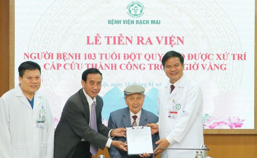 Điều trị thành công cho cụ ông 103 tuổi bị đột quỵ