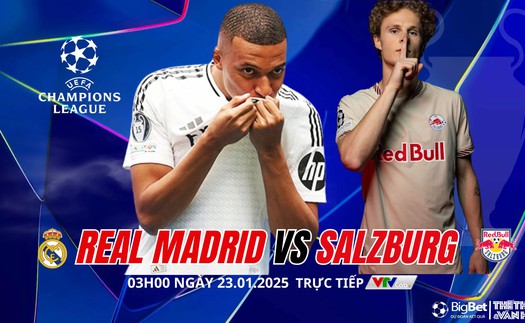 Nhận định, soi tỷ lệ Real Madrid vs Salzburg 03h00 ngày 23/01, UEFA Champions League