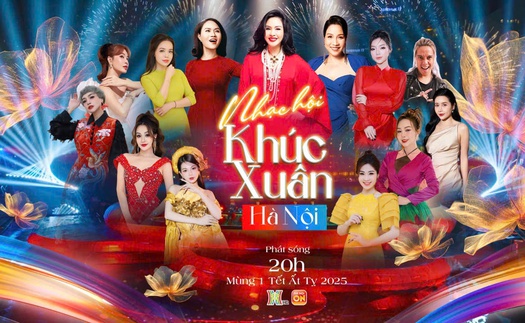 NSND Thanh Lam, NSND Mai Hoa, ca sĩ Mỹ Linh biểu diễn tại nhạc hội mùng 1 Tết của Đài Hà Nội