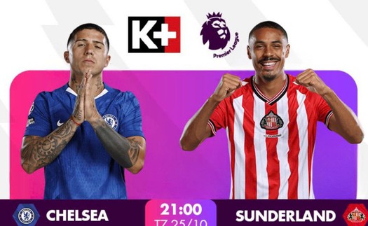 Link xem trực tiếp bóng đá Chelsea vs Sunderland 21h hôm nay, Premier League vòng 9