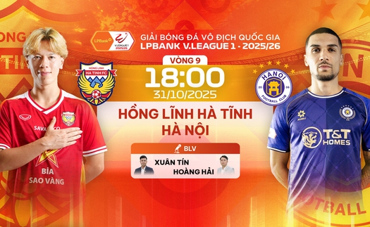 Link xem trực tiếp bóng đá Hà Tĩnh vs Hà Nội 18h hôm nay 31/10, V-League vòng 9