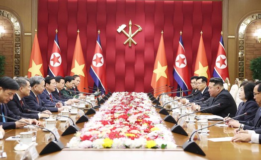Tổng Bí thư Tô Lâm hội đàm với Tổng Bí thư, Chủ tịch Quốc vụ CHDCND Triều Tiên Kim Jong Un