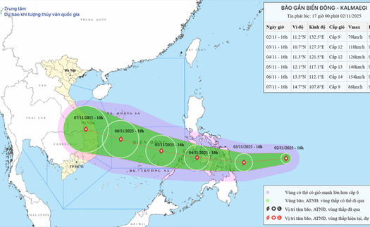 Bão gần Biển Đông với tên quốc tế KALMAEGI