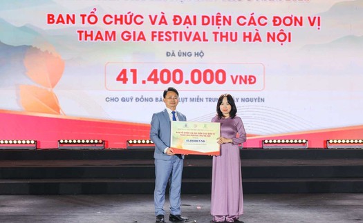 Festival Thu Hà Nội 2025 quyên góp hơn 81 triệu đồng gửi đến đồng bào vùng lũ 