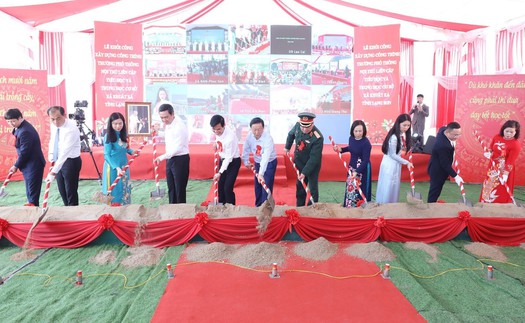 Lễ khởi công xây dựng công trình Trường phổ thông nội trú liên cấp TH&THCS Khuất Xá tại Lạng Sơn