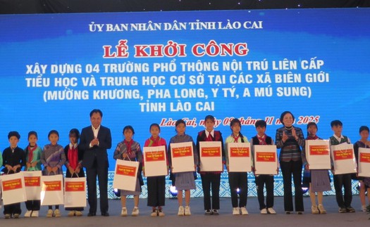 Phó Thủ tướng Phạm Thị Thanh Trà dự Lễ khởi công xây dựng 4 trường nội trú liên cấp ở biên giới Lào Cai
