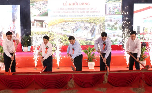 Phó Thủ tướng Nguyễn Chí Dũng dự Lễ khởi công xây dựng 5 trường học ở biên giới Tuyên Quang