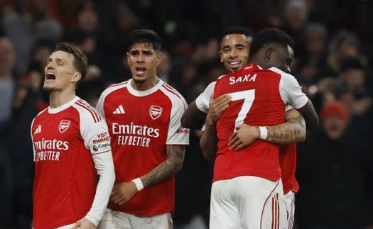 Arsenal thắng nhọc đội bét bảng nhờ hai pha phản lưới