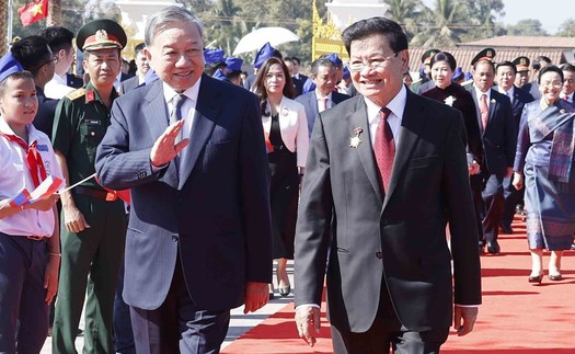 Tổng Bí thư Tô Lâm dự Lễ khánh thành Công viên Hữu nghị Lào - Việt Nam ở thủ đô Viêng Chăn