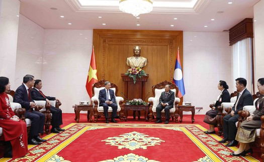 Tổng Bí thư Tô Lâm gặp các nguyên Tổng Bí thư, Chủ tịch nước Lào