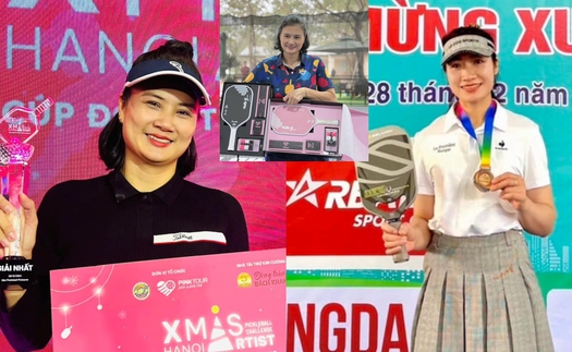 Hoa khôi bóng chuyền Kim Huệ và Phạm Thị Yến khẳng định đẳng cấp, giành được thành công khi chơi pickleball