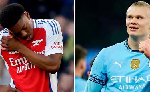 Haaland chế giễu Arsenal sau tấm thẻ đỏ của Myles Lewis-Skelly trước West Ham