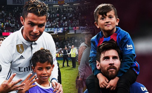 Cậu ấm nhà Ronaldo gọi, quý tử của Messi trả lời