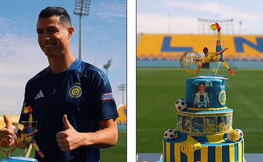 Chiếc bánh đặc biệt và tiệc sinh nhật 40 đơn giản nhưng đầy ắp tình yêu của Ronaldo