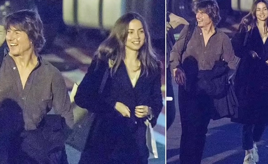 Tom Cruise và Ana De Armas hâm nóng tin đồn tình cảm tại Battersea Heliport